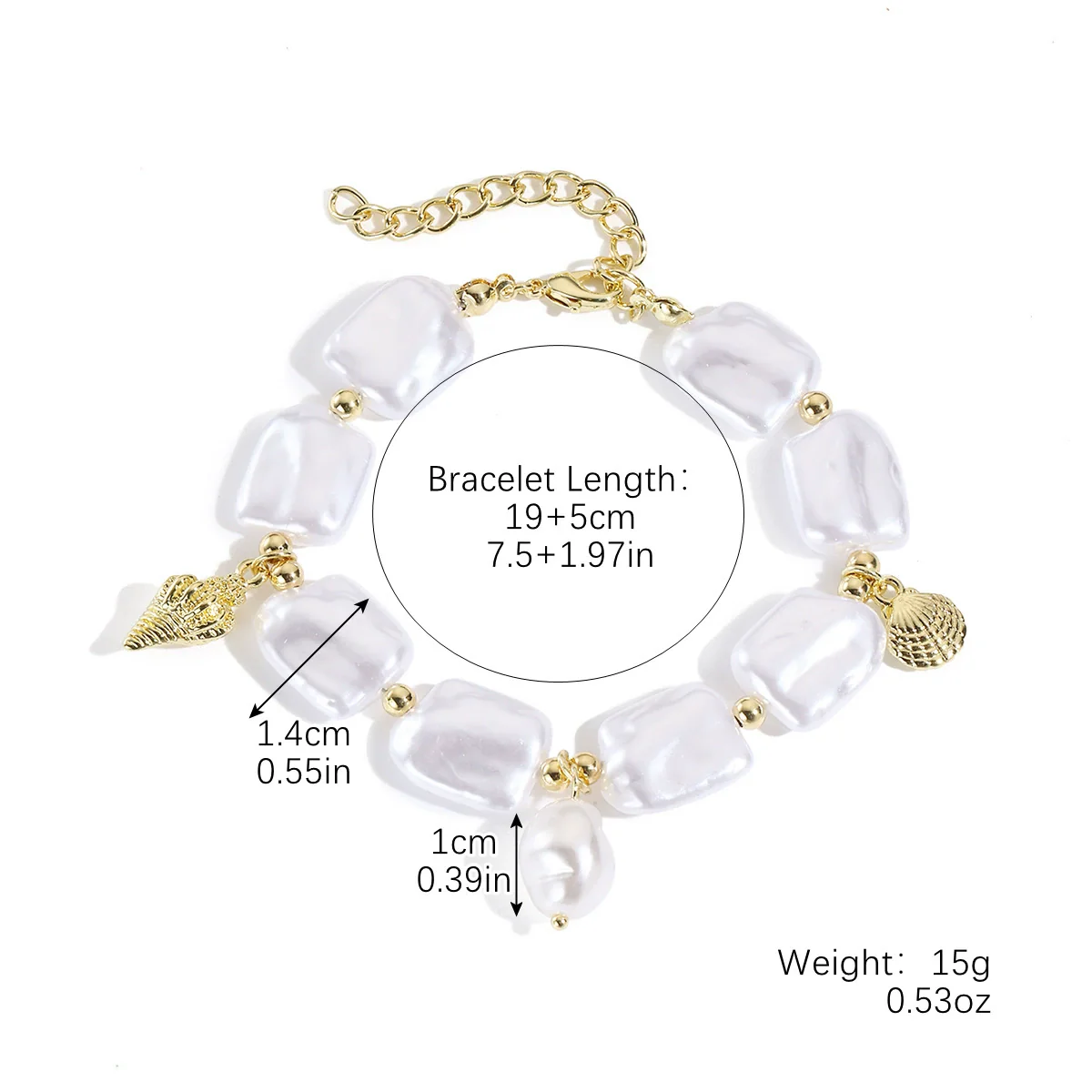 Wholesale Special Shaped Baroque Imitation Pearl Necklace And Bracelet Jewelry Set With Marine Life Pattern And Electroplating Process - Image 11