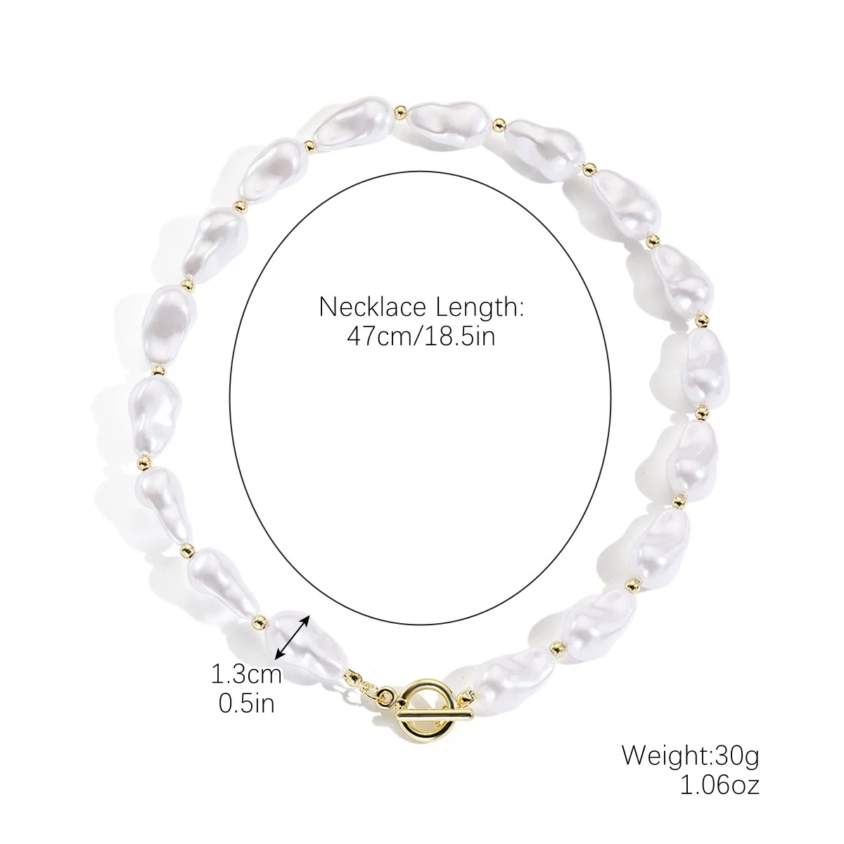 Wholesale Special Shaped Baroque Imitation Pearl Necklace And Bracelet Jewelry Set With Marine Life Pattern And Electroplating Process - Image 5