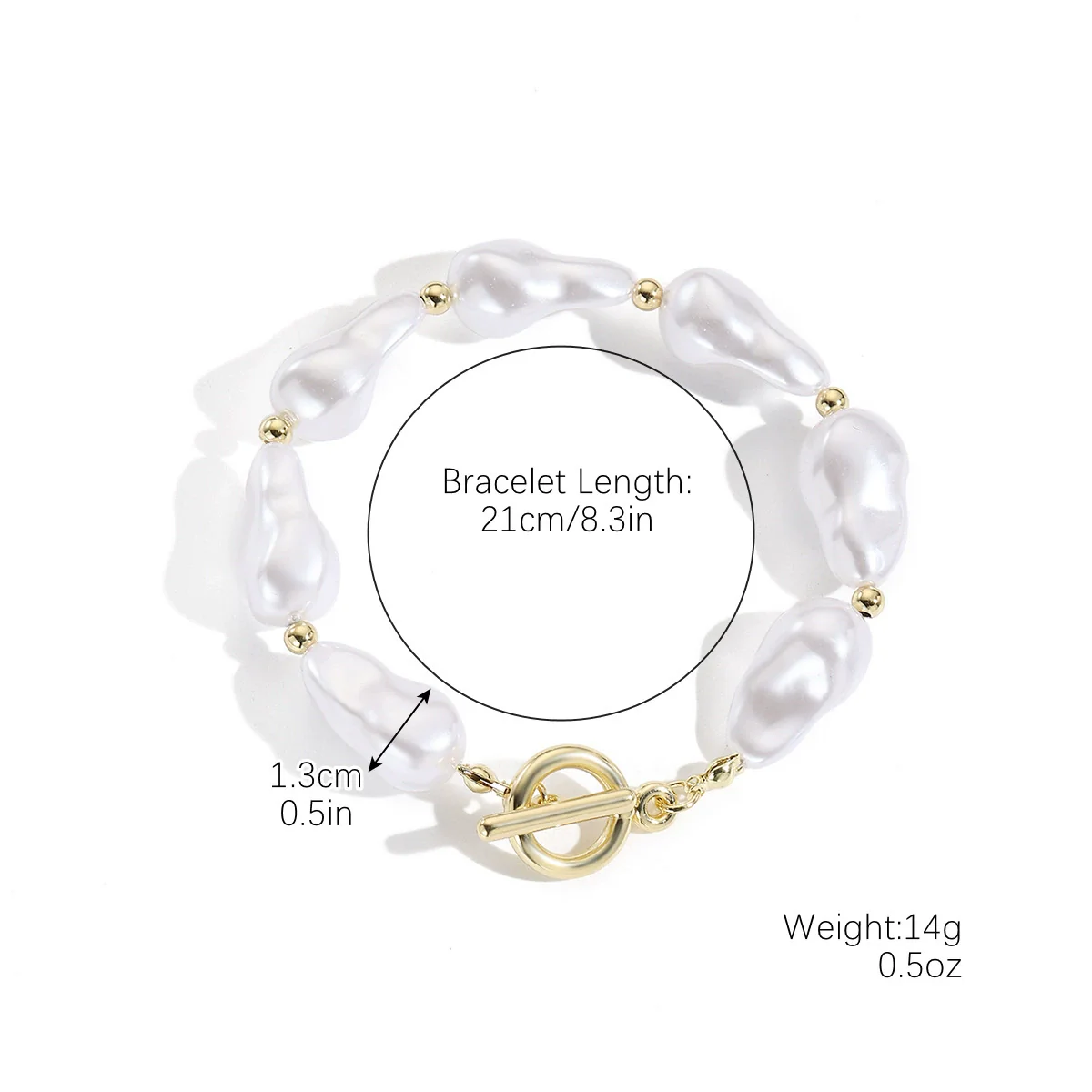 Wholesale Special Shaped Baroque Imitation Pearl Necklace And Bracelet Jewelry Set With Marine Life Pattern And Electroplating Process - Image 6