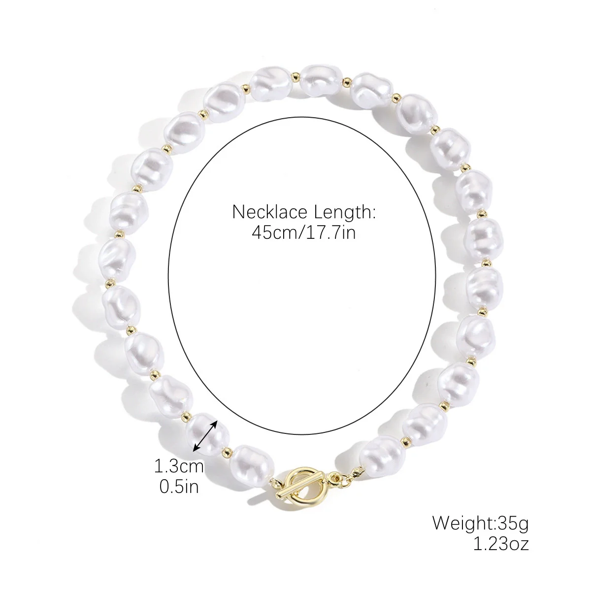 Wholesale Special Shaped Baroque Imitation Pearl Necklace And Bracelet Jewelry Set With Marine Life Pattern And Electroplating Process - Image 7