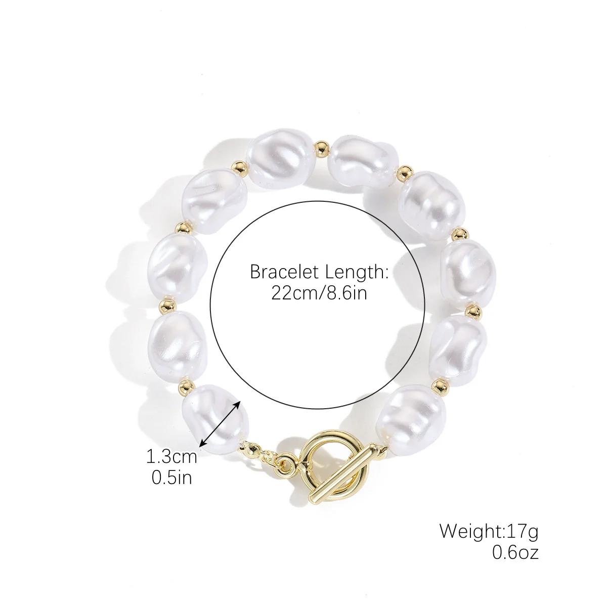 Wholesale Special Shaped Baroque Imitation Pearl Necklace And Bracelet Jewelry Set With Marine Life Pattern And Electroplating Process - Image 8