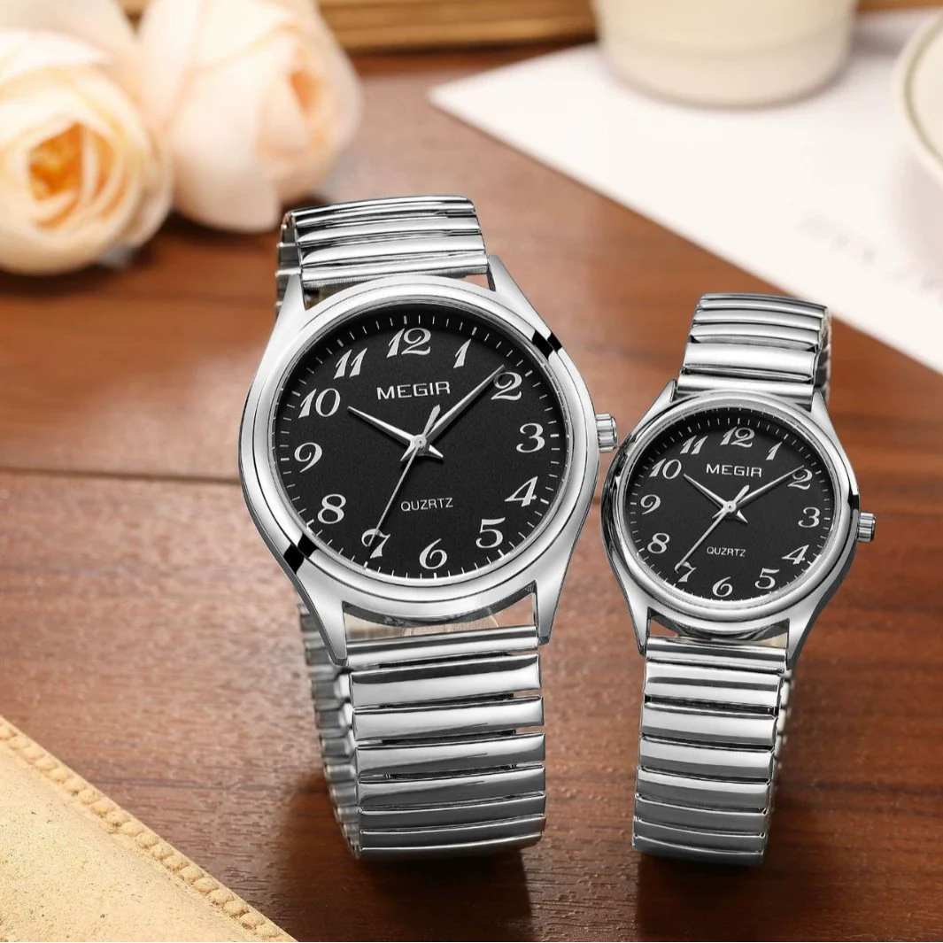 Wholesale Spring Watch Elastic Band Strong Luminous Couple Watch Alloy Case Round Dial Leisure Style - Image 2