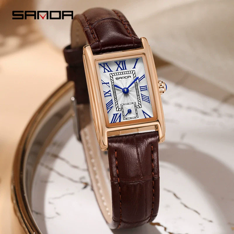 Wholesale Square Alloy Alloy And Steel Belt Quartz Women's Watch With Roman Numeral Semiwaterproof And Leisure Style - Image 2