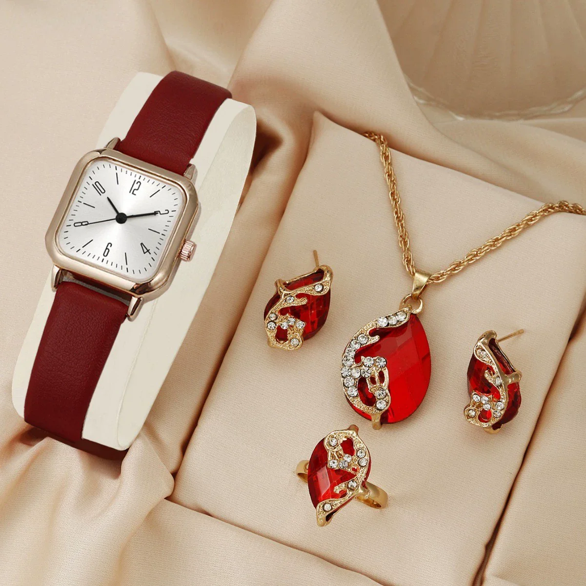 Wholesale Square Alloy Case Imitation Leather Strap Quartz Watch For Women Fashion And Simple Design - Image 7