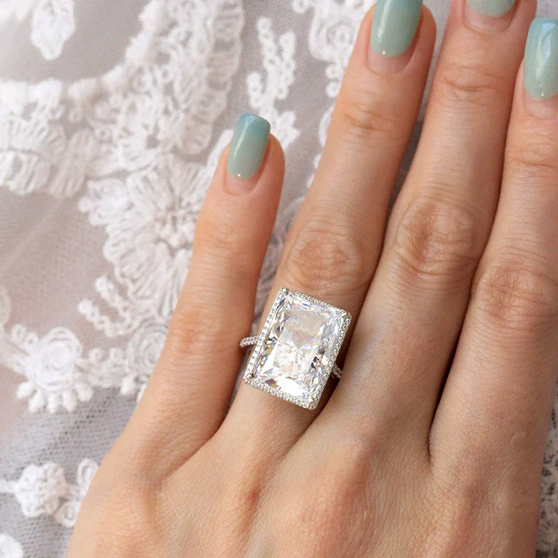 Wholesale Square Korean Style Ring Copper Inlaid Zircon Geometric Design For Women - Image 4