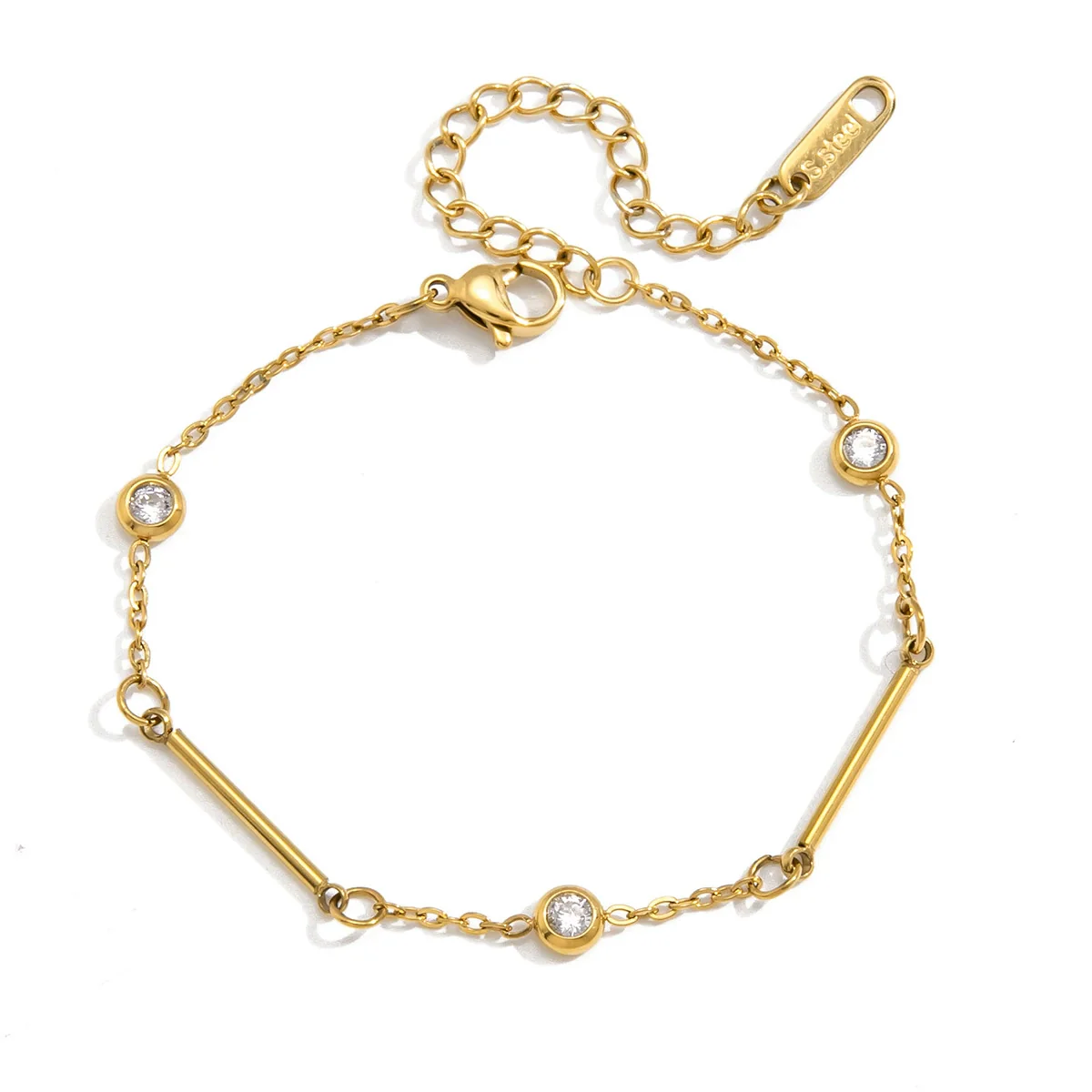 Wholesale Stackable Geometric Titanium Steel Electroplated Bracelet For Women With Minimalist Style - Image 5