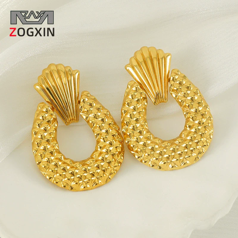 Wholesale 316L Stainless Steel 18K Electroplated Fruit Shape Hollow Design Women's Earrings
