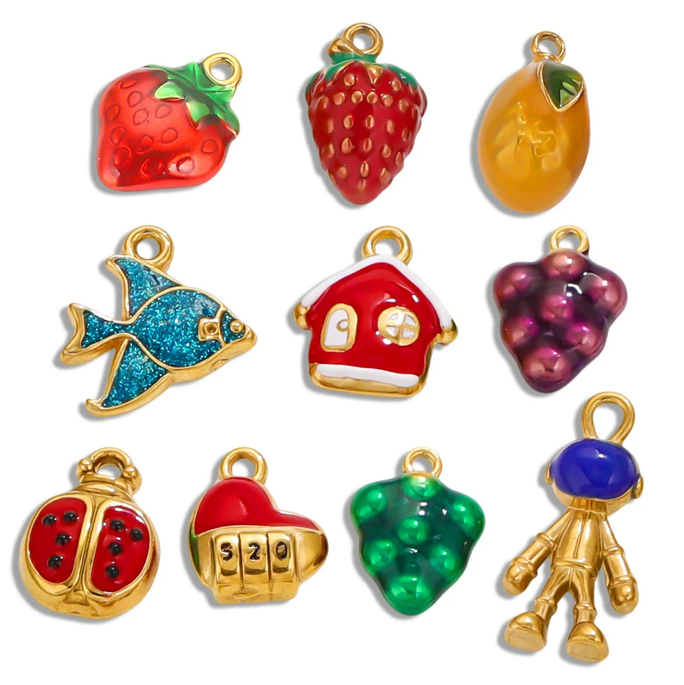 Wholesale Stainless Steel 3D Cartoon Geometric Astronaut Diy Dripping Oil Pendant Jewelry Accessories - Image 5