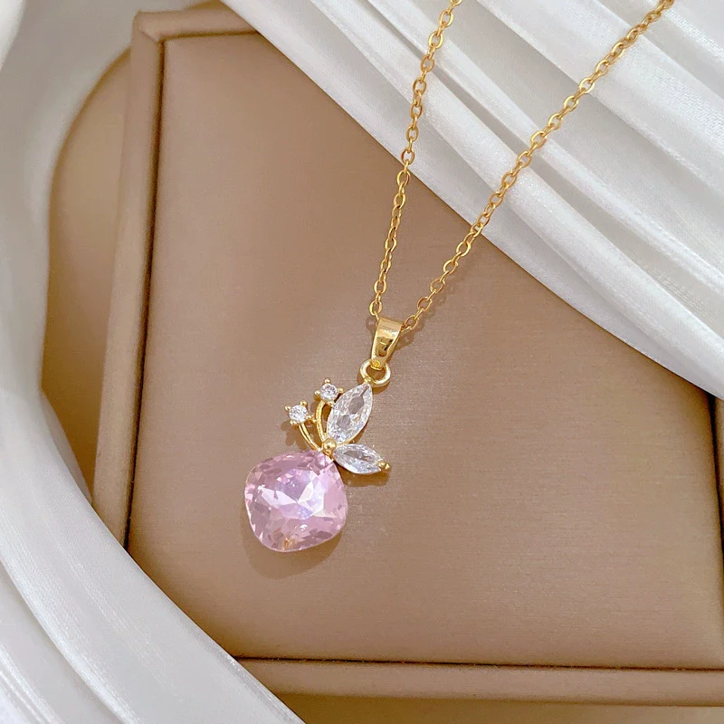 Wholesale Stainless Steel And Copper Animal Zodiac Cartoon Style Butterfly Pendant Full Diamond Necklace For Women - Image 3