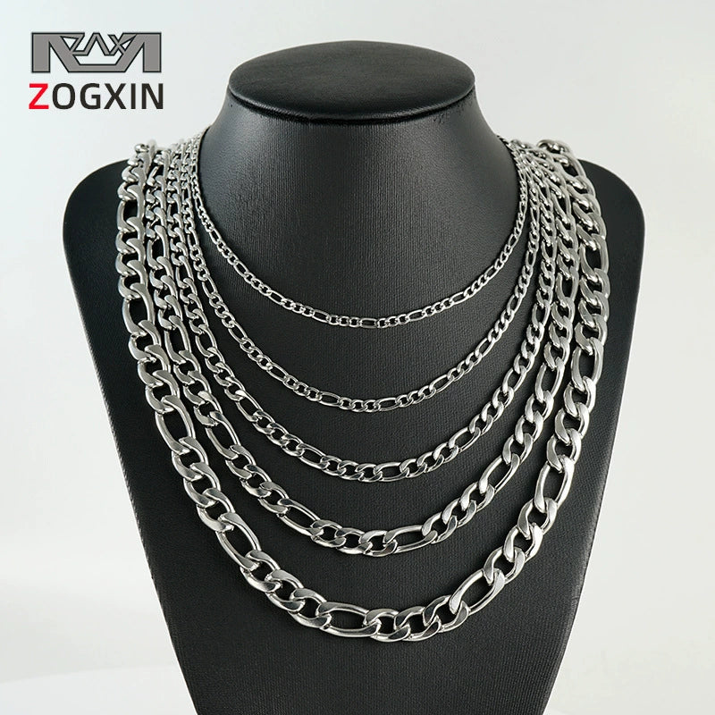 Wholesale 316L Stainless Steel And 316L Stainless Steel Figaro Nk Chain Necklace With Geometric Style For Men - Image 2