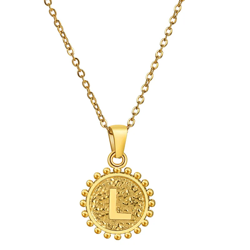 Wholesale 316L Stainless Steel And 316L Stainless Steel Geometric Letter Pendant Necklace For Unisex With Electroplating Treatment - Image 17