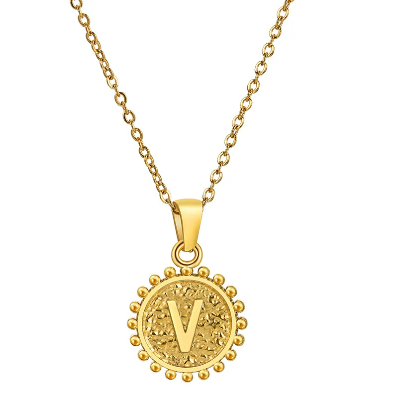 Wholesale 316L Stainless Steel And 316L Stainless Steel Geometric Letter Pendant Necklace For Unisex With Electroplating Treatment - Image 27