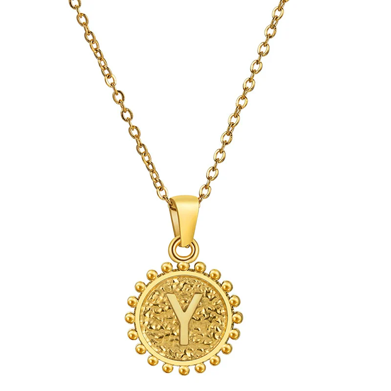 Wholesale 316L Stainless Steel And 316L Stainless Steel Geometric Letter Pendant Necklace For Unisex With Electroplating Treatment - Image 30