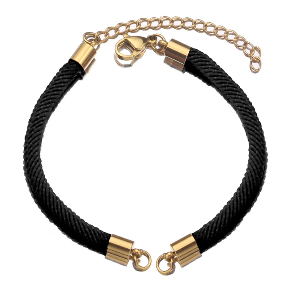 Wholesale Stainless Steel Braided Rope Connector Bracelet Jewelry Making Supplies With Electroplating Treatment - Image 6