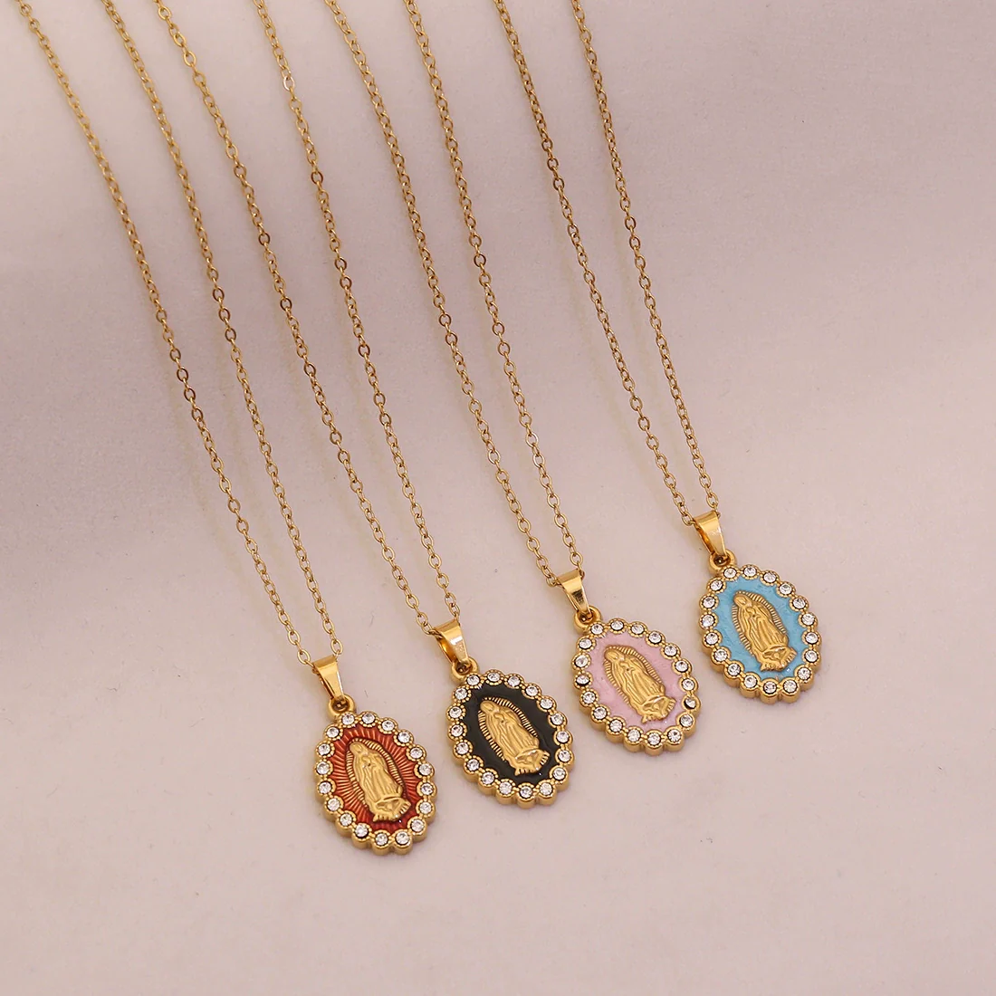 Wholesale Stainless Steel Cartoon Character Religious Clavicle Chain Necklace With Cross Pendant - Image 2