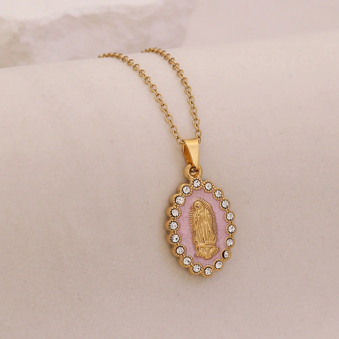 Wholesale Stainless Steel Cartoon Character Religious Clavicle Chain Necklace With Cross Pendant - Image 6