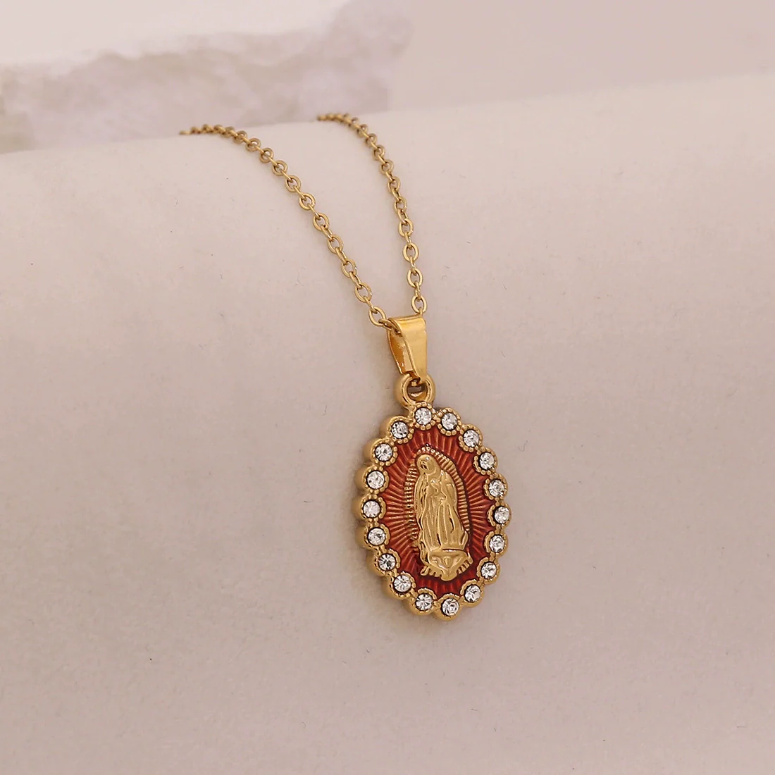 Wholesale Stainless Steel Cartoon Character Religious Clavicle Chain Necklace With Cross Pendant - Image 7