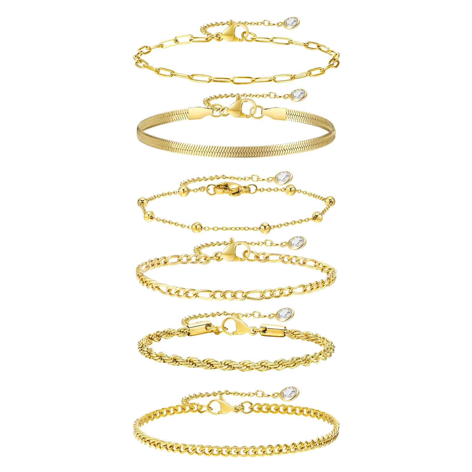 Wholesale Stainless Steel Chain Bracelet For Women Fashion Personality Gold Electroplated Jewelry - Image 5