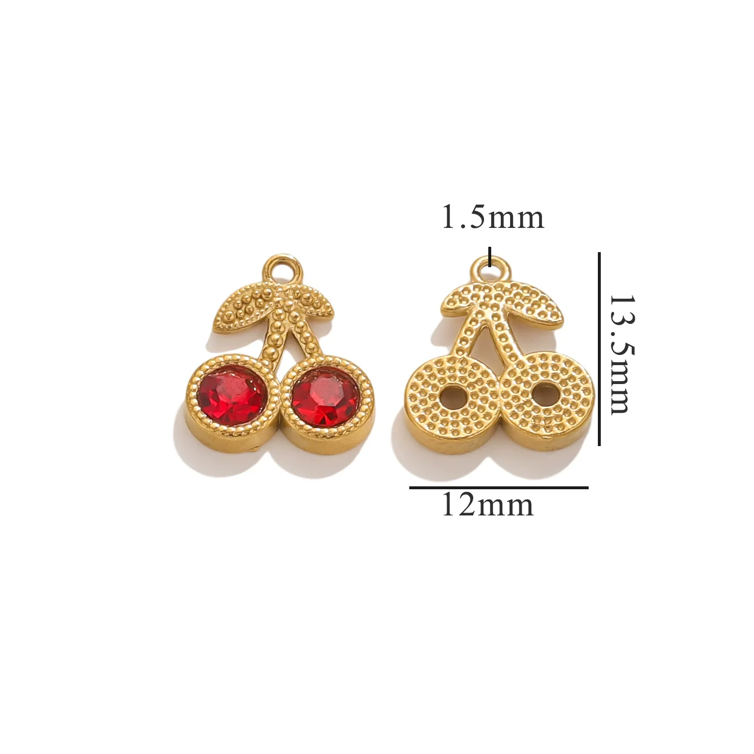 Wholesale Stainless Steel Cherry Crystal Pendant Jewelry Accessories With Vacuum Titanium Plated And Sweet Style - Image 6