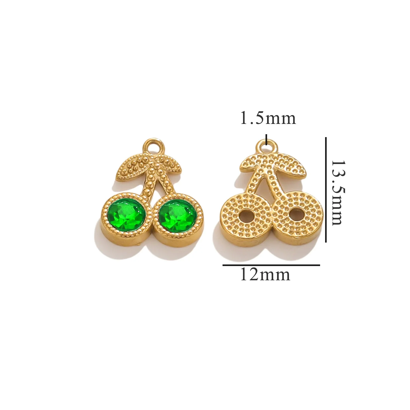 Wholesale Stainless Steel Cherry Crystal Pendant Jewelry Accessories With Vacuum Titanium Plated And Sweet Style - Image 7