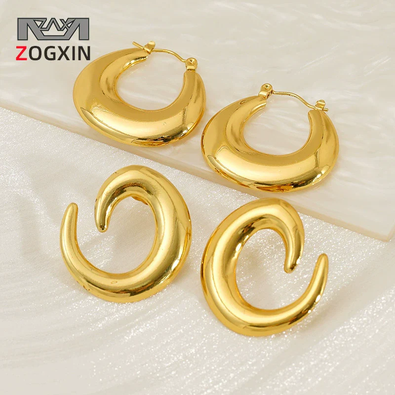 Wholesale 316L Stainless Steel Cshaped Retro Style Electroplated Women's Earrings