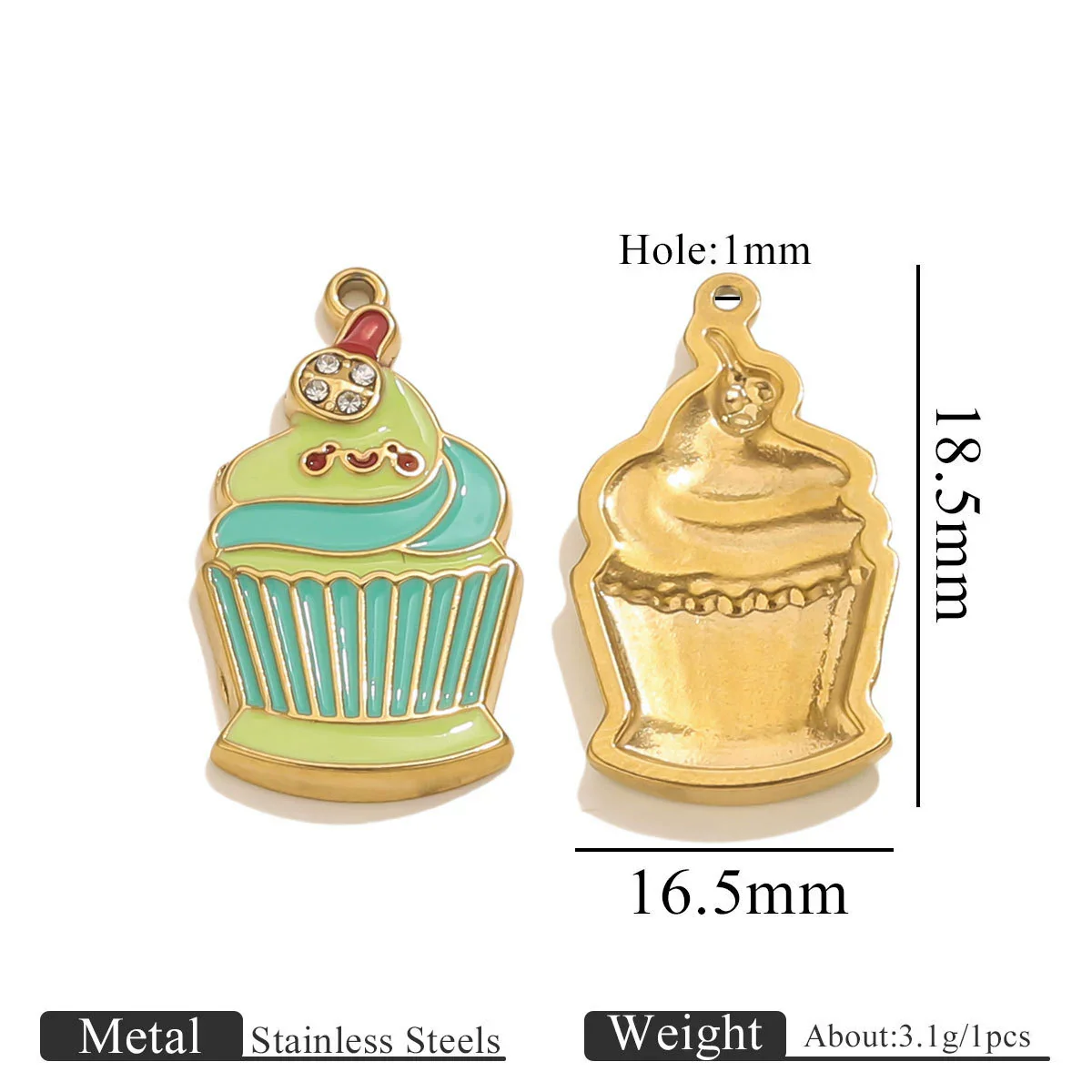 Wholesale Stainless Steel Dripping Oil Ice Cream Cup Phone Charm Pendant Jewelry Accessories - Image 6
