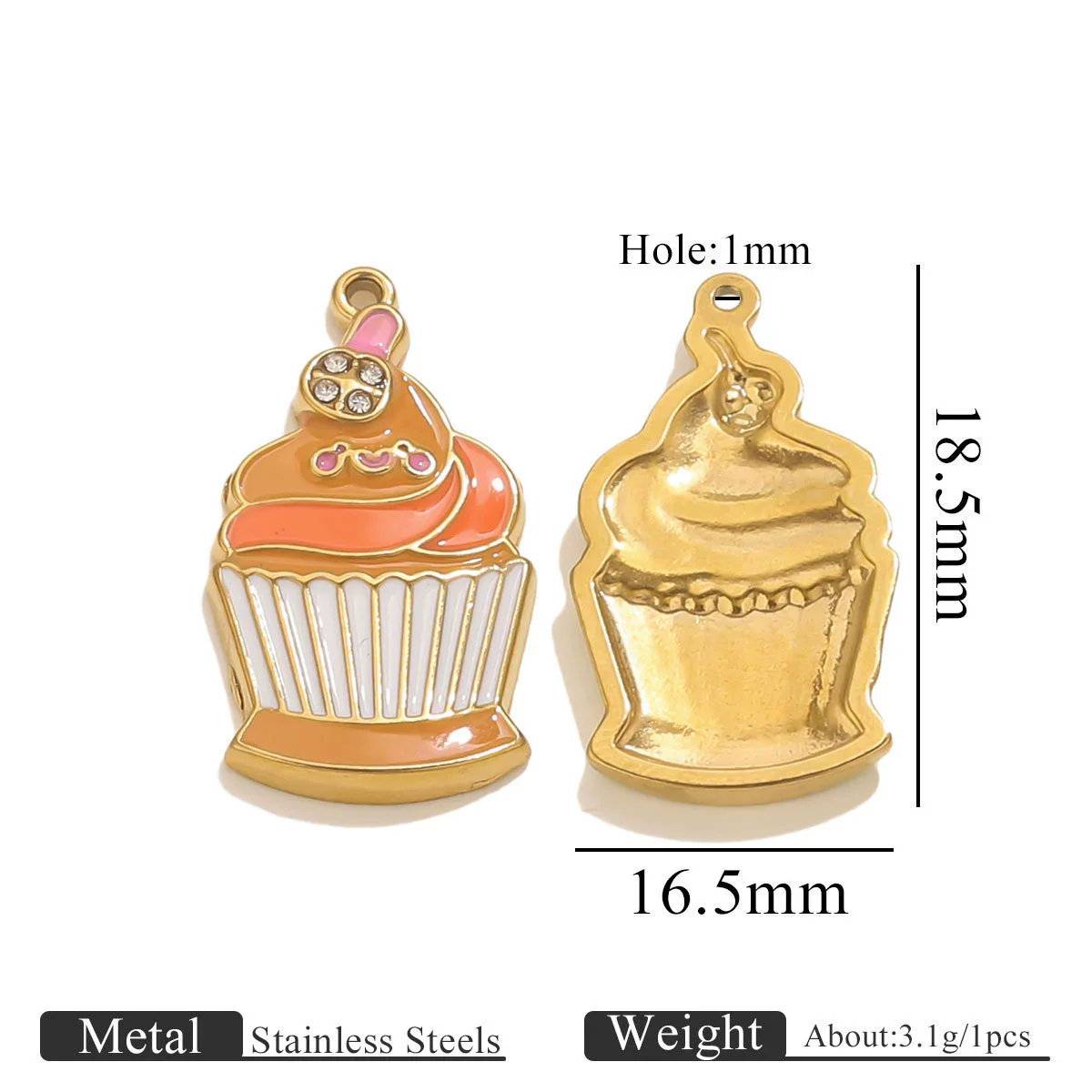 Wholesale Stainless Steel Dripping Oil Ice Cream Cup Phone Charm Pendant Jewelry Accessories - Image 7