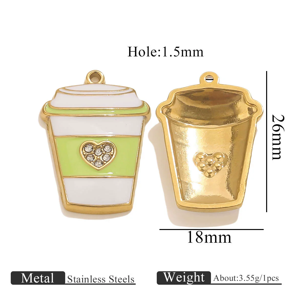 Wholesale Stainless Steel Dripping Oil Ice Cream Cup Phone Charm Pendant Jewelry Accessories - Image 8