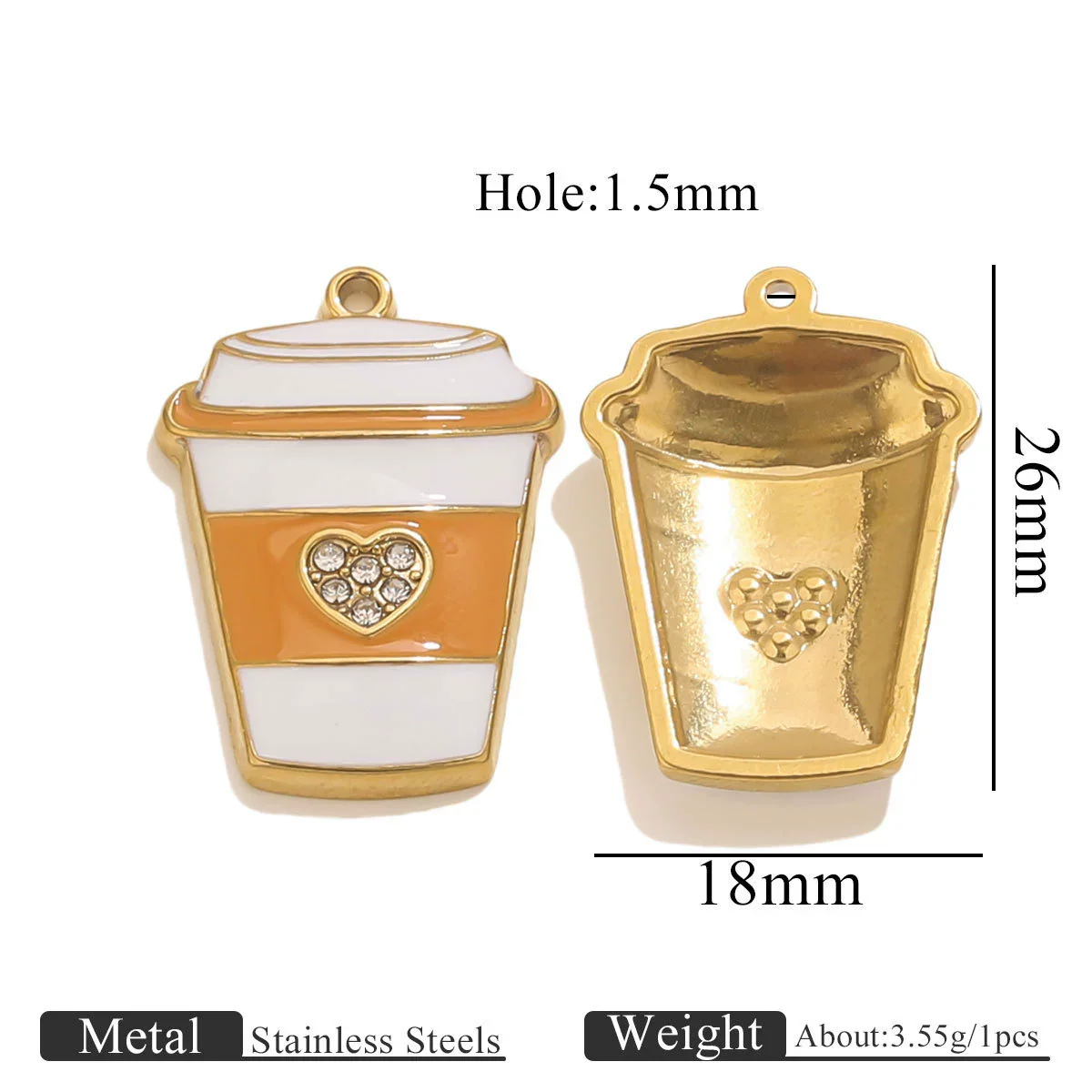 Wholesale Stainless Steel Dripping Oil Ice Cream Cup Phone Charm Pendant Jewelry Accessories - Image 9