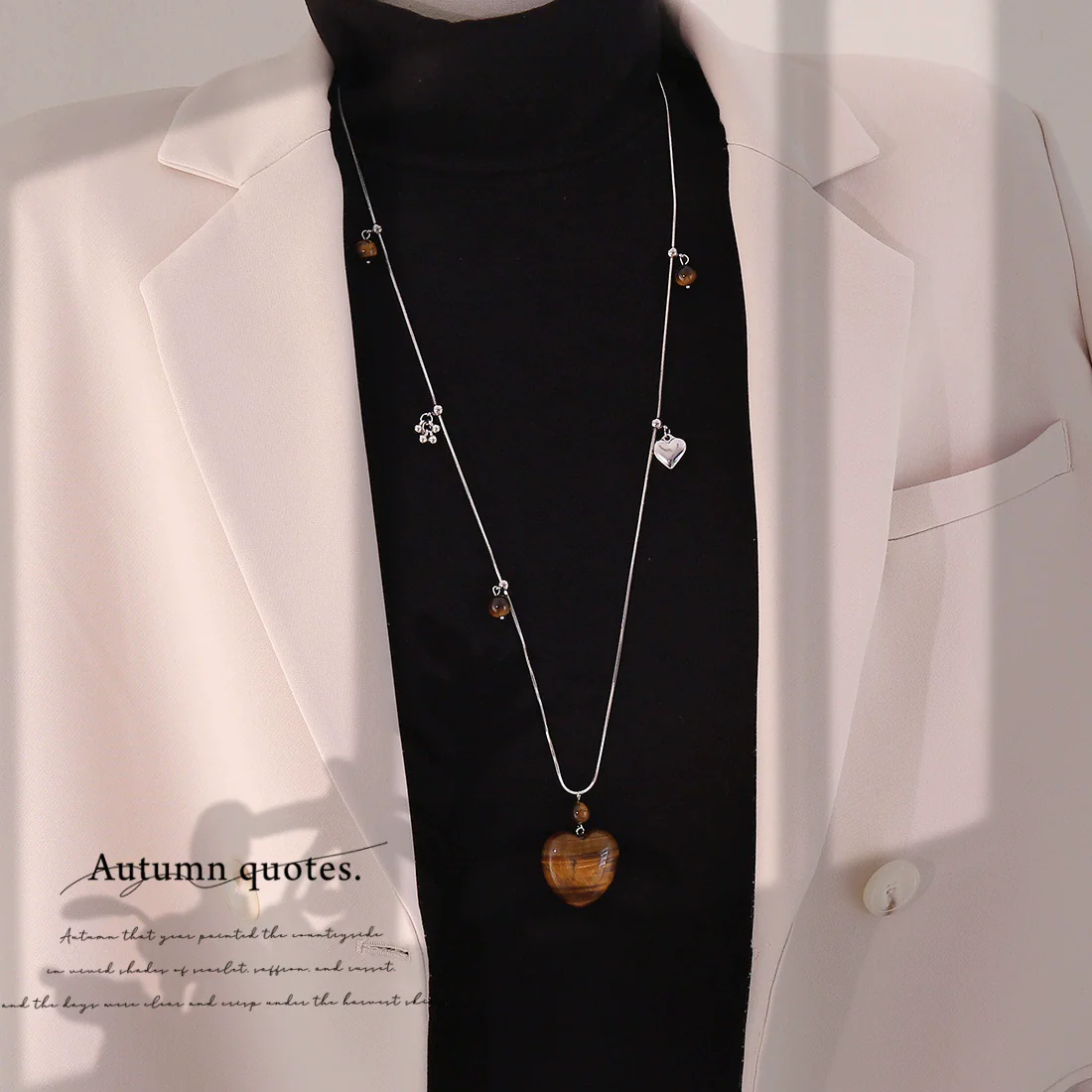 Wholesale Stainless Steel Drop Shape Metal Pull Long Necklace For Stacking - Image 4