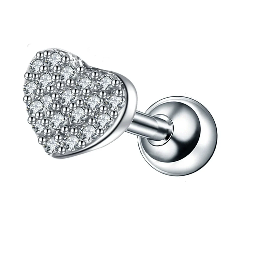 Wholesale Stainless Steel Ear Nails With Fivepointed Star Peach Heart And Cross Shapes Microinlaid Zircon Electroplated For Women - Image 22