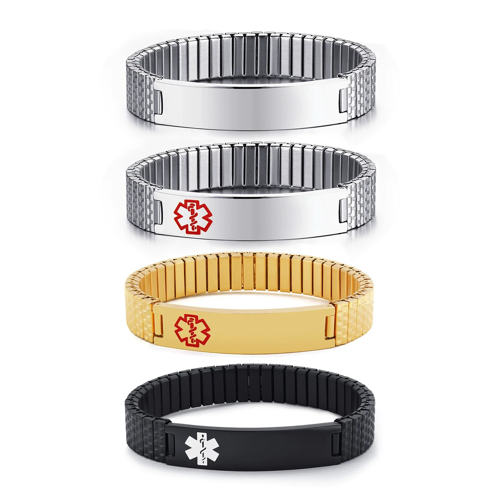 Wholesale Stainless Steel Elastic Medical Logo Geometric Bracelet - Image 4
