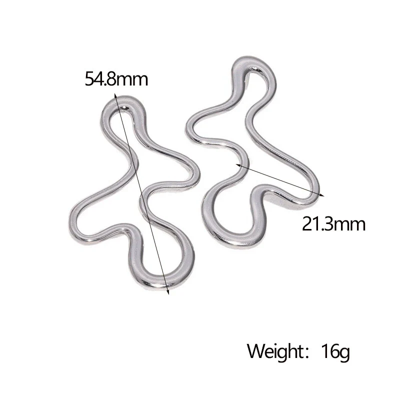 Wholesale Stainless Steel Electroplated Geometric Asymmetrical Earrings For Women - Image 6