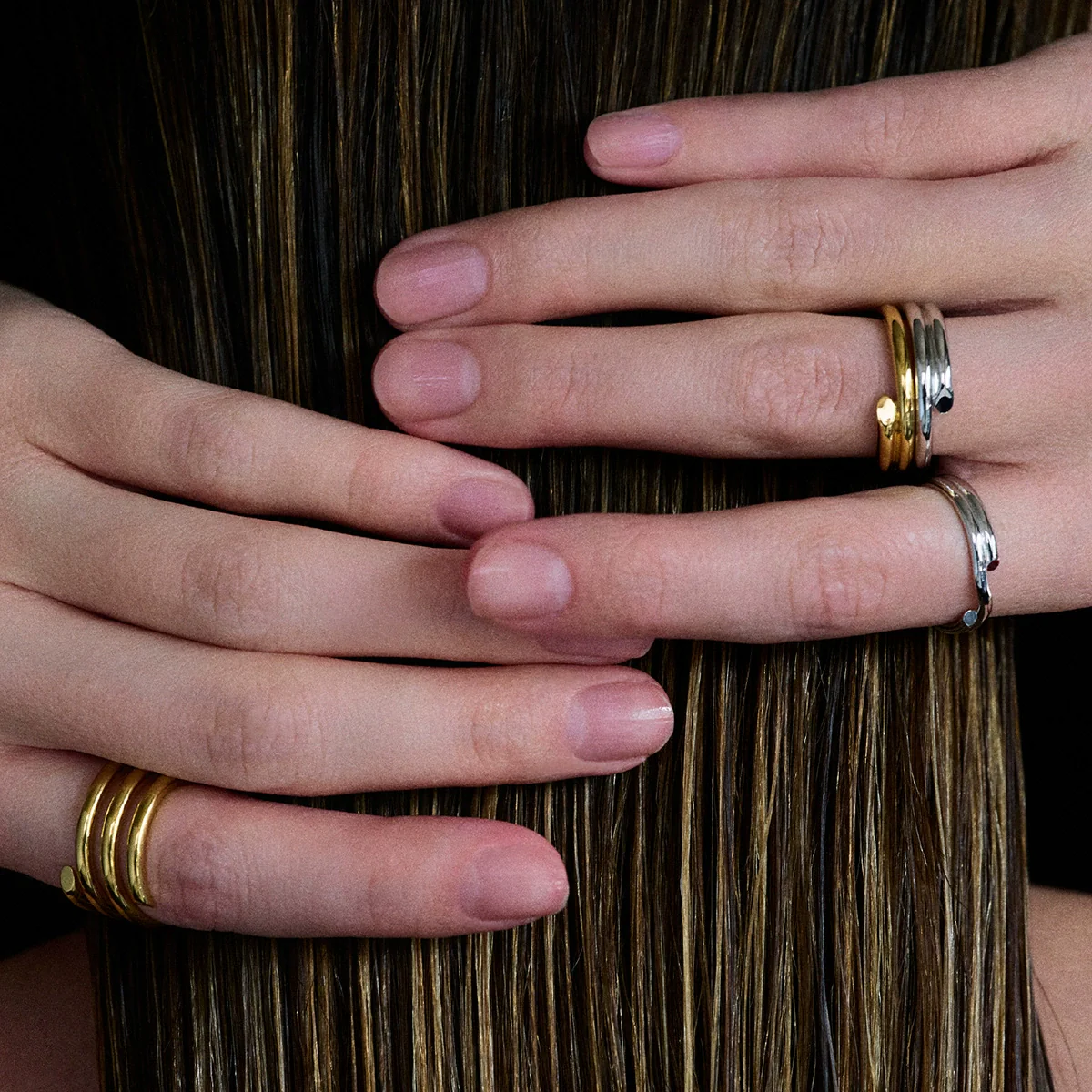Wholesale Stainless Steel Electroplated Geometric Jewelry Rings For Women