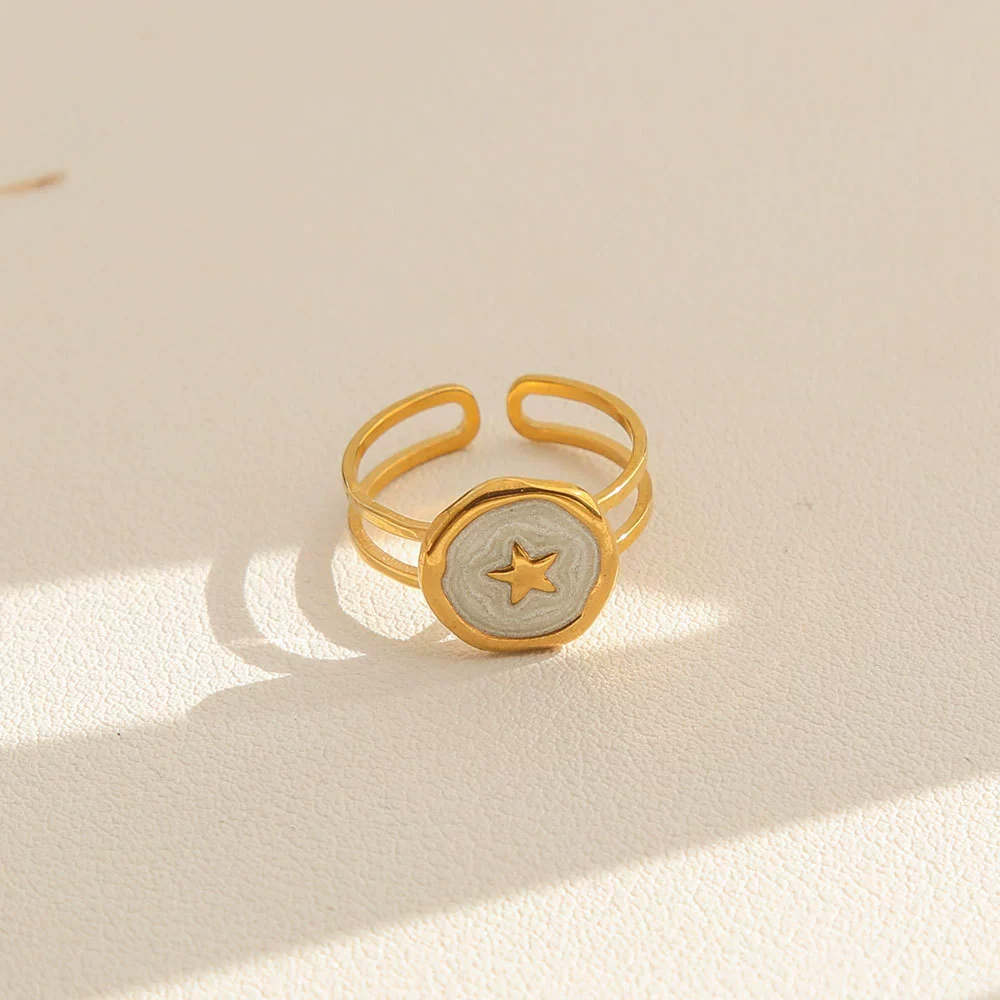 Wholesale Stainless Steel Electroplated Geometric Women's Rings - Image 12