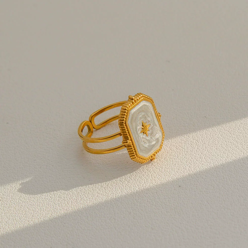 Wholesale Stainless Steel Electroplated Geometric Women's Rings - Image 7