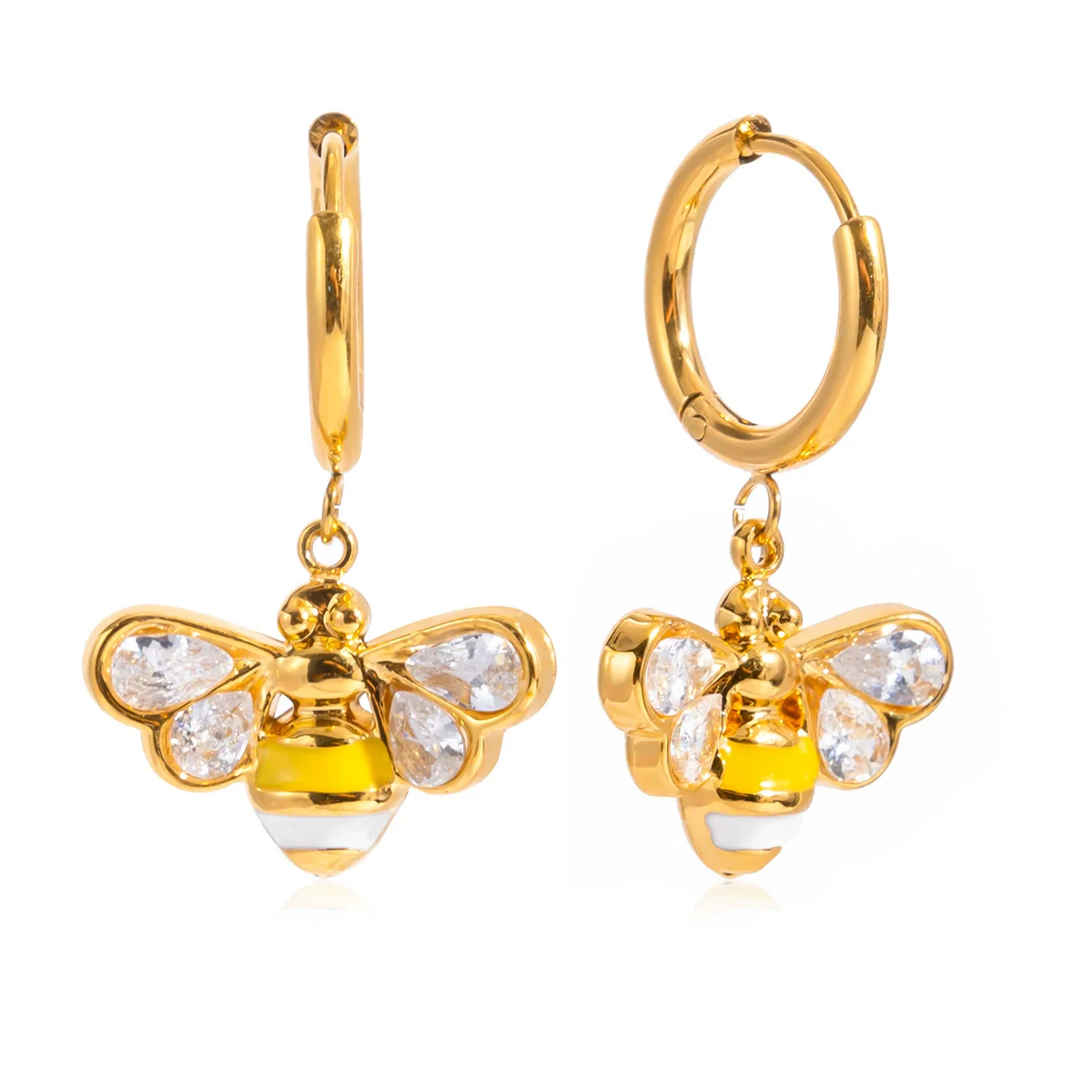 Wholesale Stainless Steel Electroplated Insectshaped Geometric Earrings For Women - Image 5