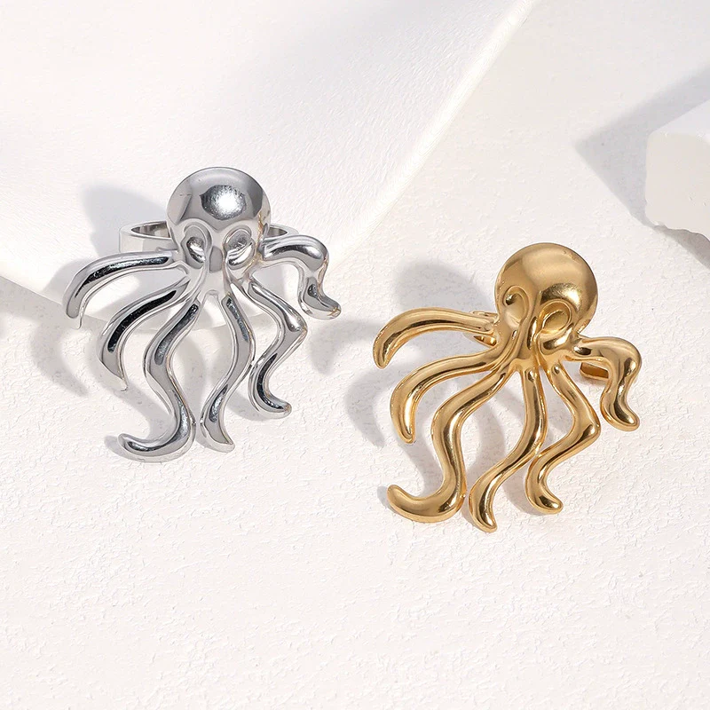Wholesale Stainless Steel Electroplated Octopus Open Ring Bracelet For Women
