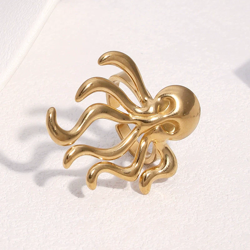 Wholesale Stainless Steel Electroplated Octopus Open Ring Bracelet For Women - Image 4