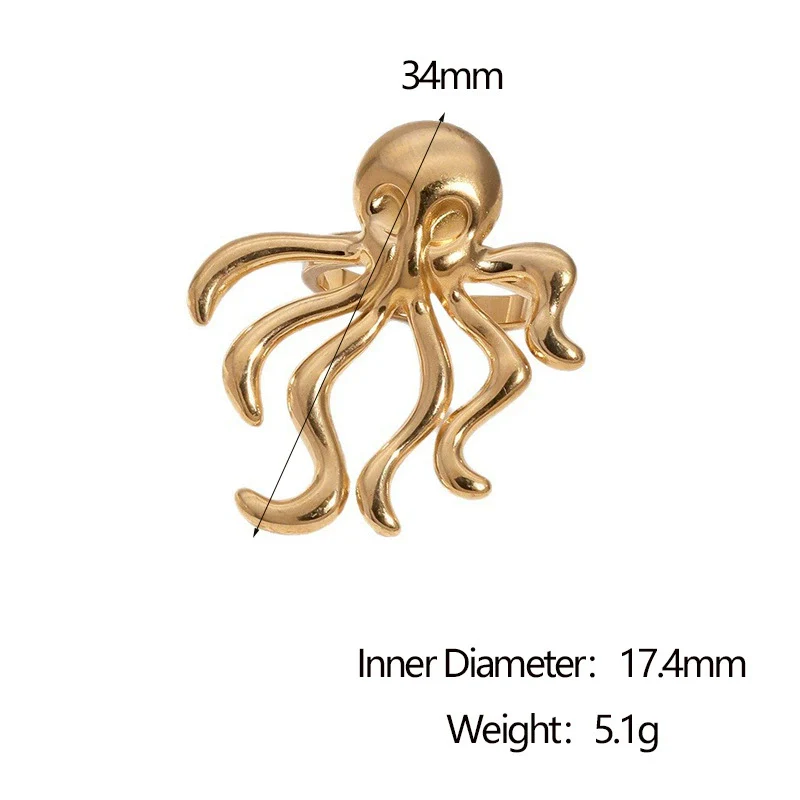 Wholesale Stainless Steel Electroplated Octopus Open Ring Bracelet For Women - Image 5