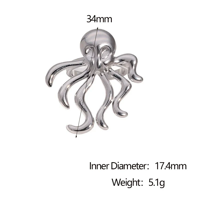 Wholesale Stainless Steel Electroplated Octopus Open Ring Bracelet For Women - Image 6
