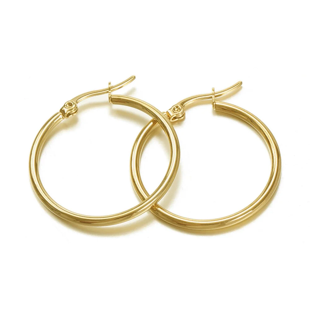 Wholesale Stainless Steel Exaggerated Geometric Electroplated Large Circle Earrings - Image 6