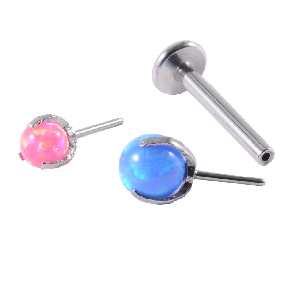 Wholesale Stainless Steel Fashion Heart Shaped Electroplated Opal And Zircon Tshaped Pin Earrings For Unisex - Image 3