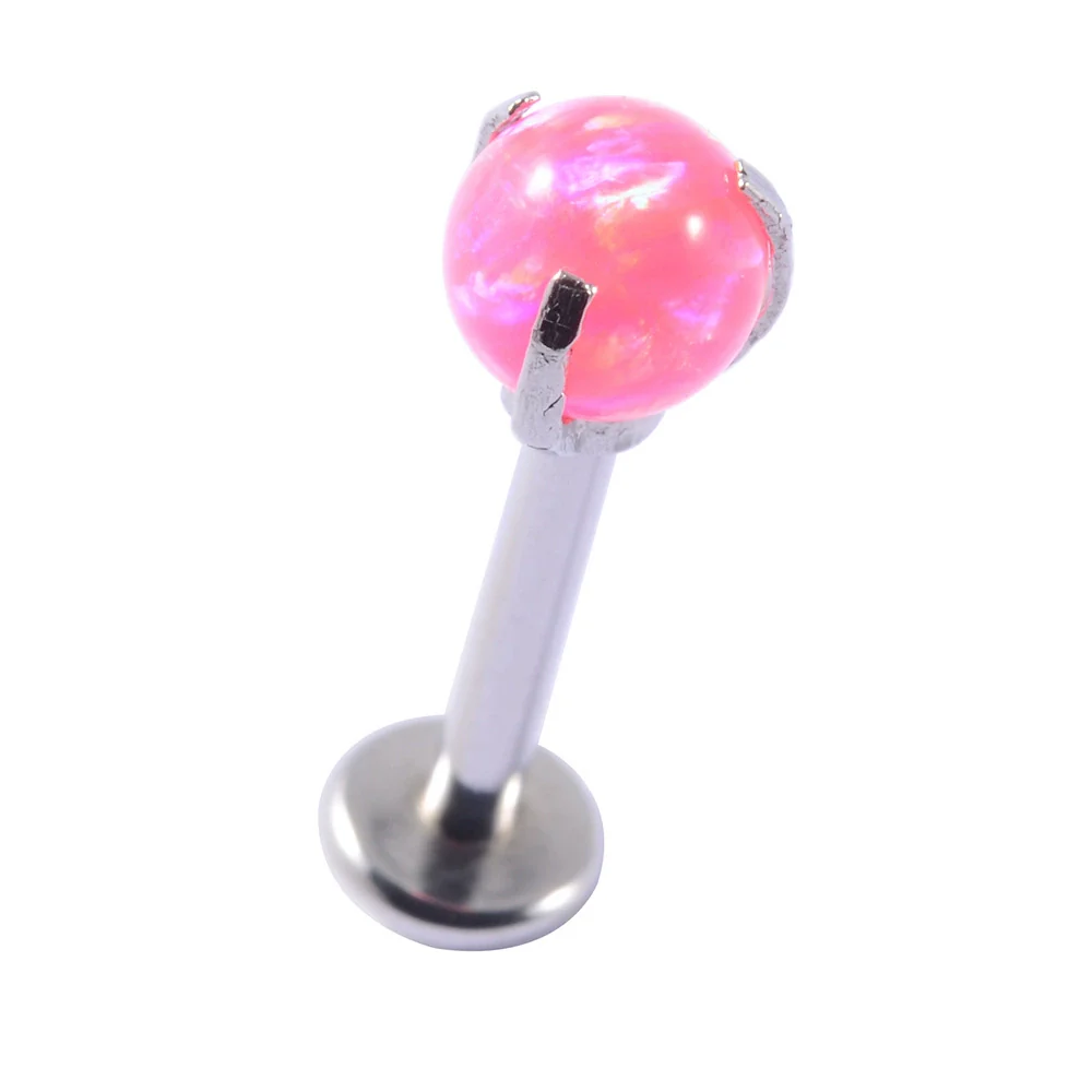 Wholesale Stainless Steel Fashion Heart Shaped Electroplated Opal And Zircon Tshaped Pin Earrings For Unisex - Image 5