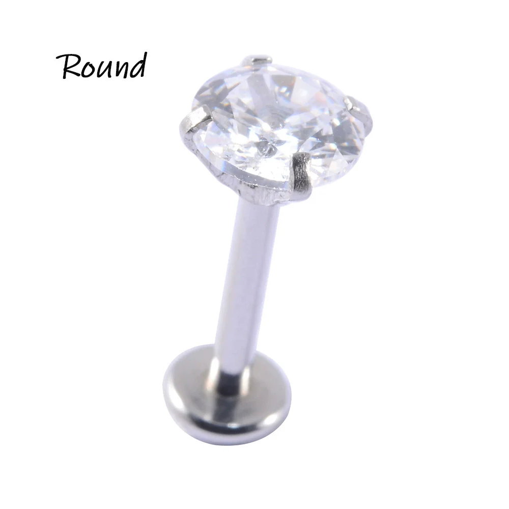 Wholesale Stainless Steel Fashion Heart Shaped Electroplated Opal And Zircon Tshaped Pin Earrings For Unisex - Image 6