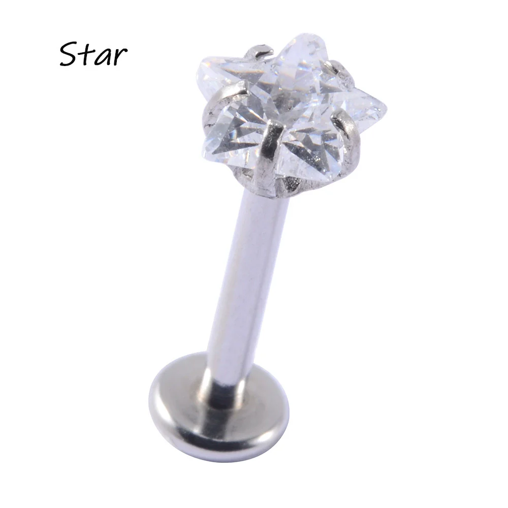Wholesale Stainless Steel Fashion Heart Shaped Electroplated Opal And Zircon Tshaped Pin Earrings For Unisex - Image 8