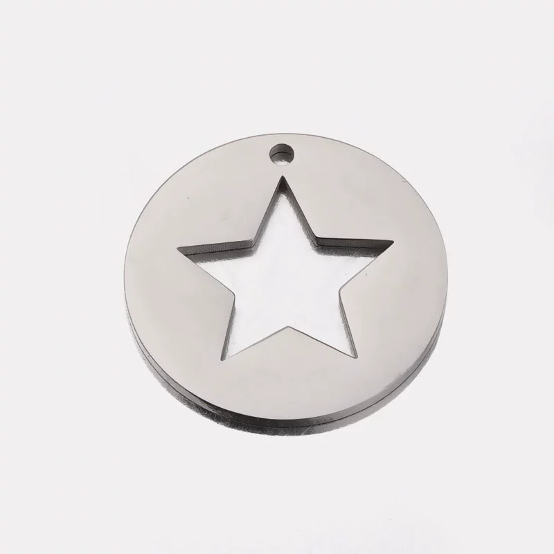 Wholesale Stainless Steel Fivepointed Star Geometric Diy Handmade Fine Polished Jewelry Accessories Necklace Pendant - Image 2