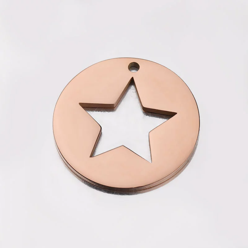 Wholesale Stainless Steel Fivepointed Star Geometric Diy Handmade Fine Polished Jewelry Accessories Necklace Pendant - Image 3