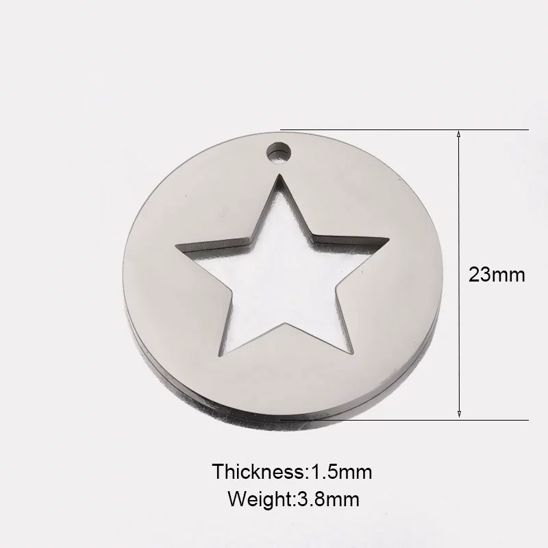 Wholesale Stainless Steel Fivepointed Star Geometric Diy Handmade Fine Polished Jewelry Accessories Necklace Pendant - Image 5