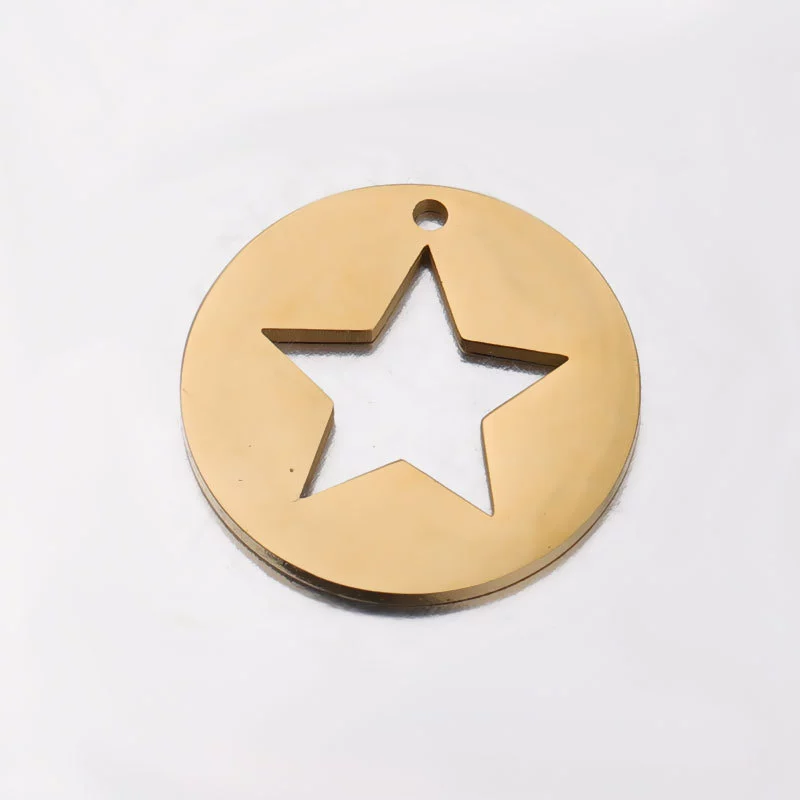 Wholesale Stainless Steel Fivepointed Star Geometric Diy Handmade Fine Polished Jewelry Accessories Necklace Pendant - Image 7